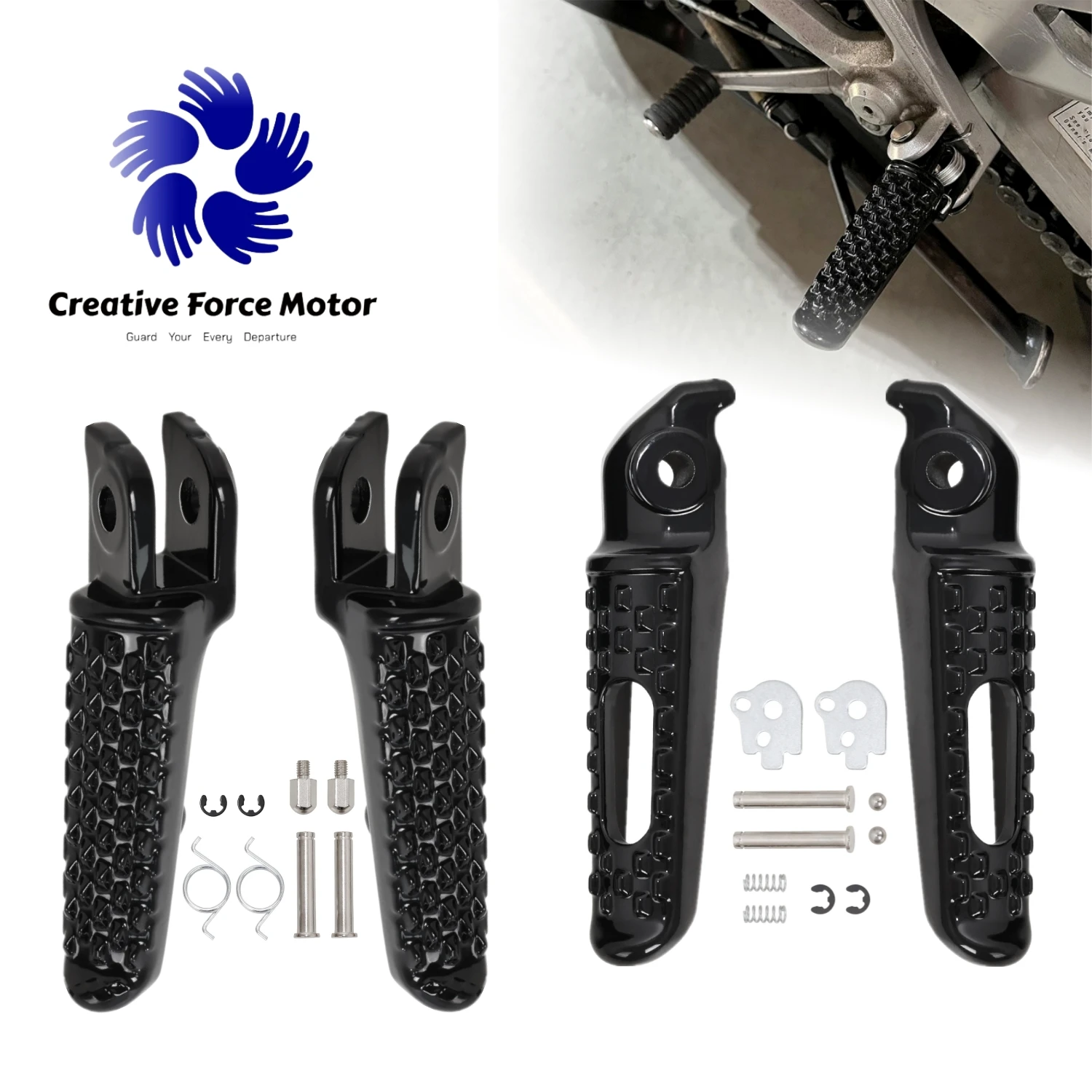 CNC Front Rear Footrest Motorcycles Pedal Kit Rider Passenger Foot Pegs For Honda CB1000R CBR600RR 2003-2025 CBR1000RR 2004-2016