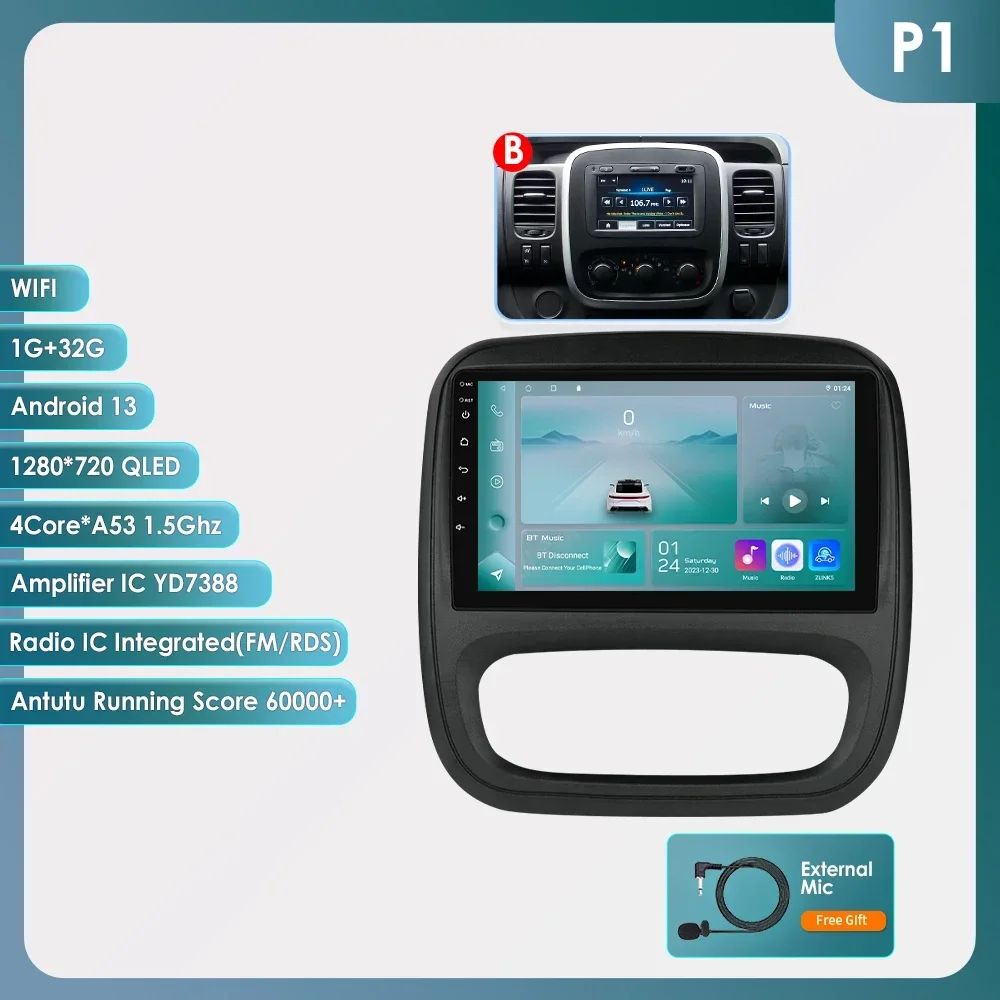 Carplay Android Auto Radio Voor Renault Trafic 3 2014-2021 Voor Opel Vivaro B 2014-2018 Auto Multimedia Gps Ai Voice 2din 7862