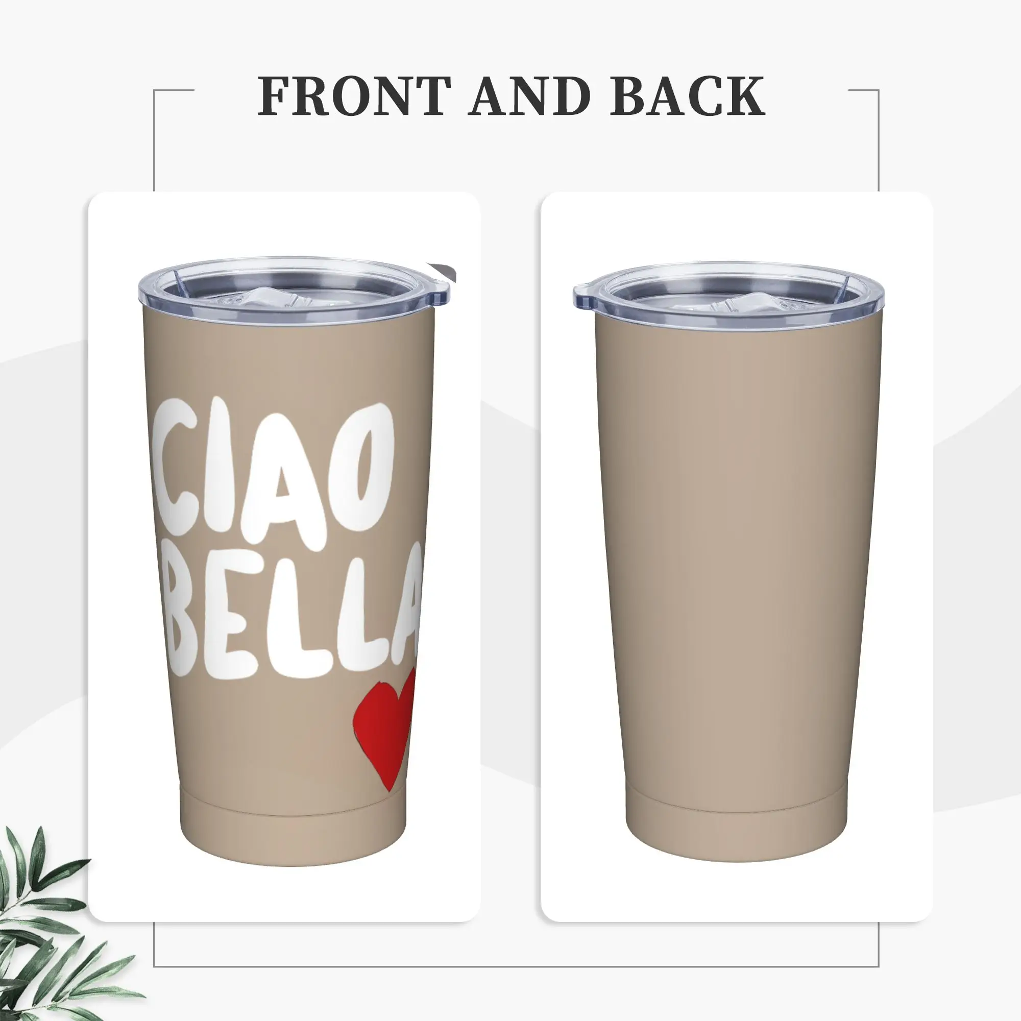 Ciao Bella Art Design Tumbler  Cold and Hot Leakproof Stainless Steel Thermal Cups Design Car Mugs