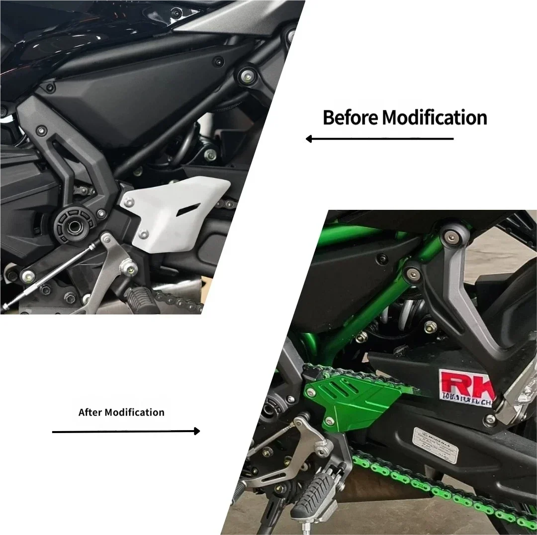 

CNC Aluminum Heel Guard Footpeg Side Cover Protector for Ninja 650 Z650RS 2017-2025