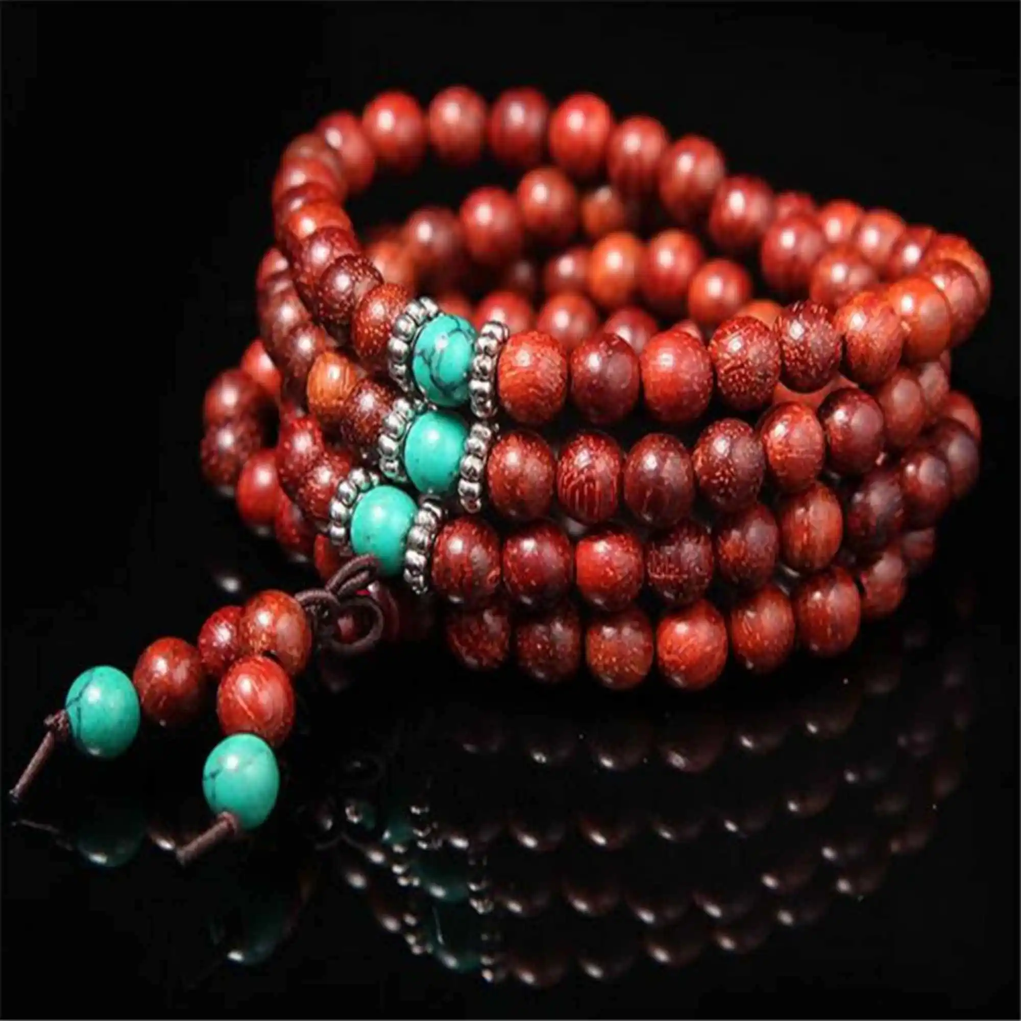 

6mm bracelets wooden hand strings 108 red sandalwood Handmade Men Energy Men's Teens Relief Mala