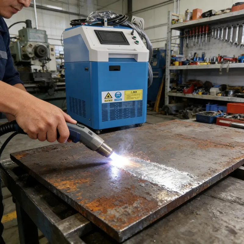 Industrial 3-in-1 Laser Cleaning Machine Handheld Fiber Laser Welder Cutter 2000W Portable Metal Rust Removal Tool Workshop Use