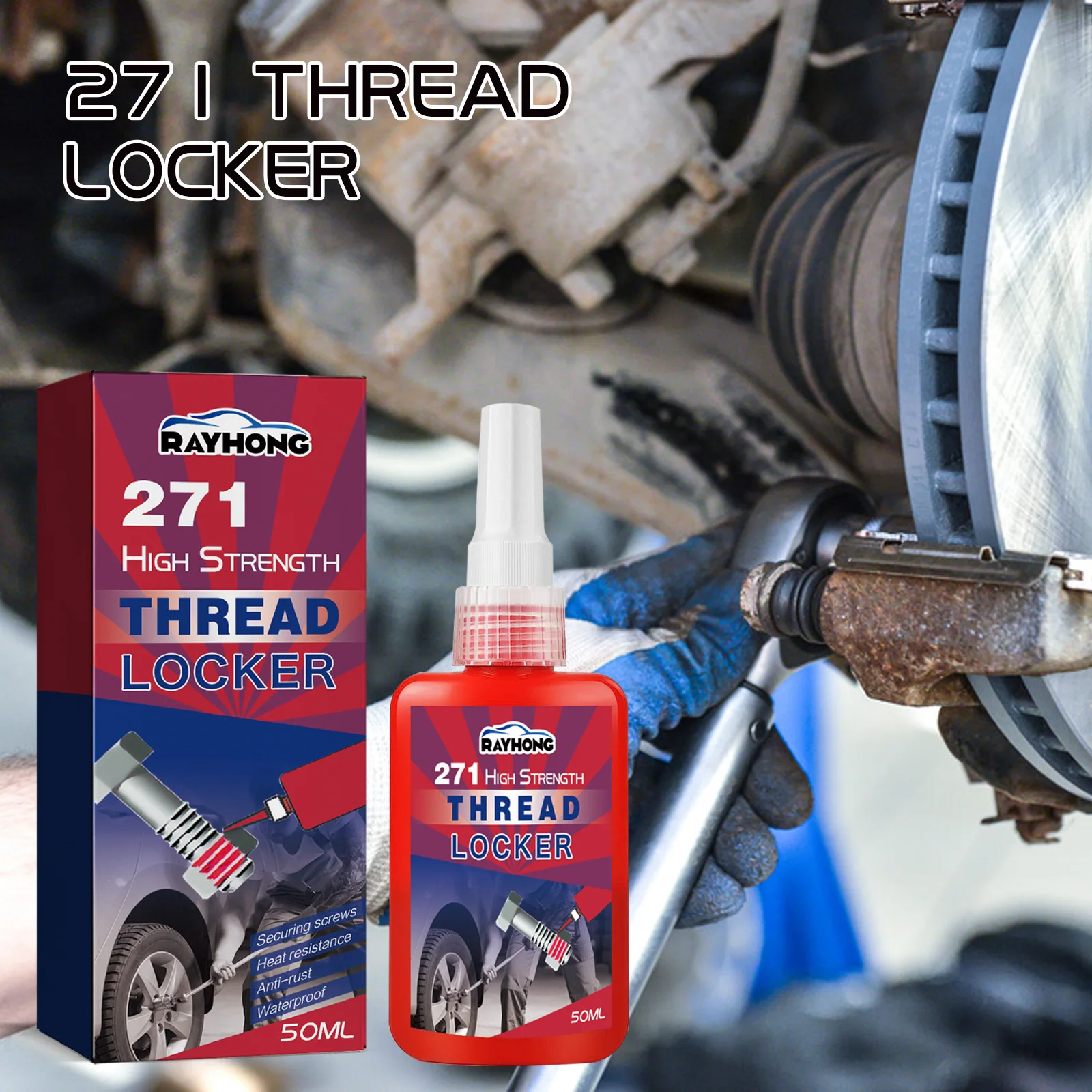 

271 Medium Strength To High Threadlocker Anti Loosening Threadlocker Adhesive Thread Locker Screw Glue Agent Anaerobic Glue 50ml