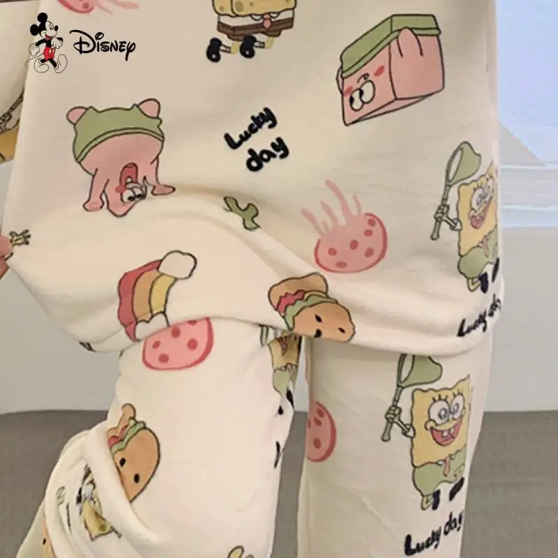 الفتيات الجديدة الدافئة طويلة الأكمام منامة مجموعة Kawaii المرأة سميكة السراويل ملابس المنزل الطلاب الكورية موضة قطعتين القمم