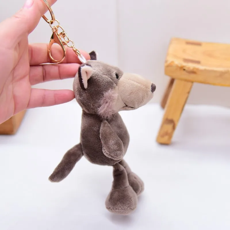 NICE Wolf Woody Pendant Bag Decoration Key Chain Germany Zoo Plush Toy Stuffed Doll Cartoon Forest Animal Model Boy Girl Gift