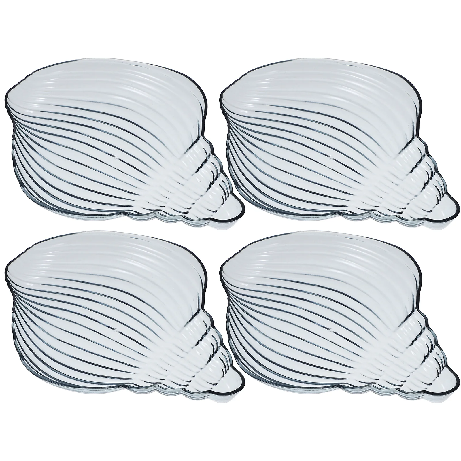 

4Pcs Dried Fruit Storage Plate Multi-Functional Plastic Snack Dish Ideal for Party Dessert Tea Wedding Lightweight Compact