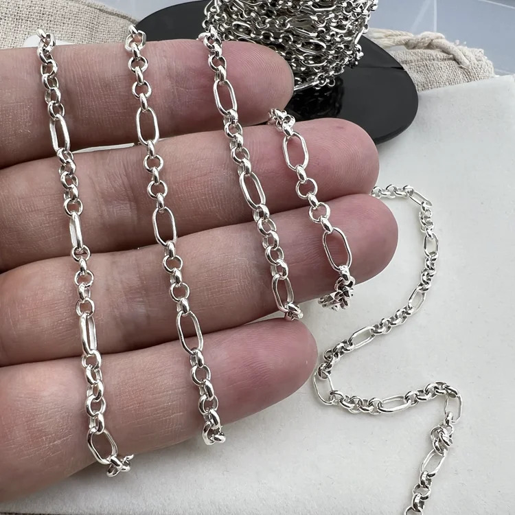 real s925 solid Sterling Silver cross shape Chain Necklace for Link Necklace Chains Sterling Silver Jewelry Gift Making