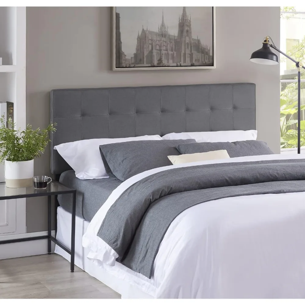 

Jessenia Full headboard only, Height Adjustable Full Size Bed Headboard, Square Tufted Headboard with 12 Positions, Metal Legs,