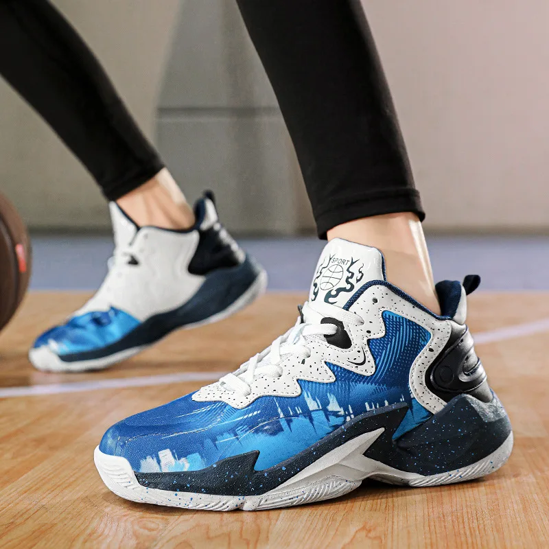 Trendy Outdoor Men's Basketball Shoes Green Platform Non-slip Basketball Sneakers Women Fashion Casual Sports Shoes For Children