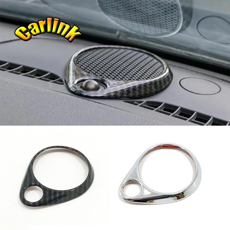 

For Jeep Grand Cherokee 2011-17 18 19 20 21 ABS Carbon/Chrome Car Middle Audio Ring Cover Decorative Sticker Modeling Accessori