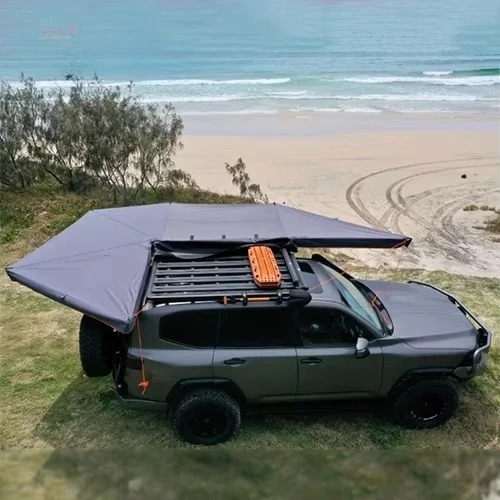270 Plus 360 Degree Car Side Sun Protection Shelter Extended Sunshade Car Awning Annex Tent with LED Light and Walls