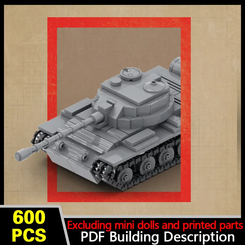 T-54/55 Heavy Military Tank Model MOC Building Bricks War Equipment Style Modular Technology Gifts Holiday Assemble Toys Suit