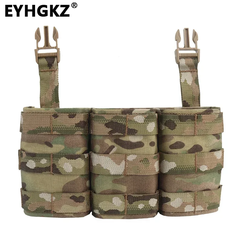 

EYHGKZ Tactical Hunting Molle FAST 7.62 Triple Mag Pouch Long Front Panel CS Wargame System Accessories Shooting Holster Outdoor