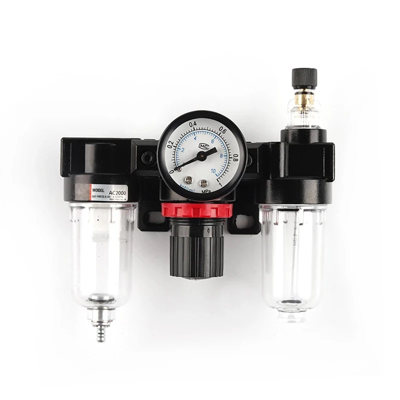 1PCS AFC2000 Pneumatic Air Filter Regulator Lubricator 3-in-1 Unit Oil Water Separator for Air Compressor
