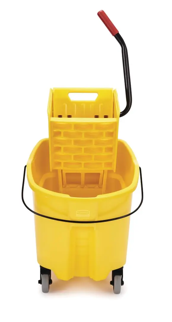 

35 Qt. Side-Press Mop Bucket and Wringer Combo on Wheels Yellow for Professional/Industrial/Business Heavy-Duty Floor Cleaning