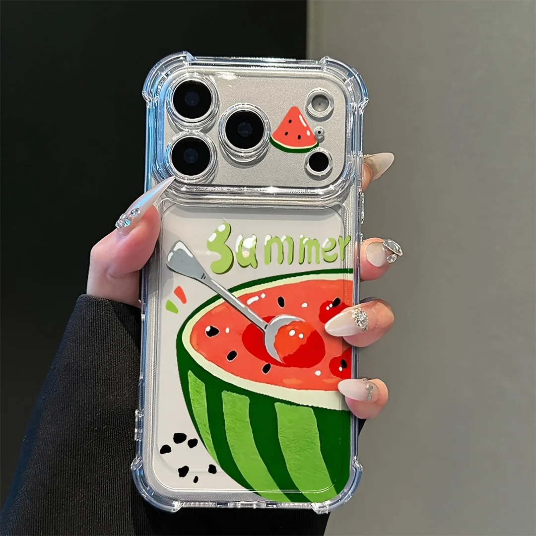 Transparent Phone Case For Samsung Galaxy S26 S24 Plus S25 S23 Ultra A55 A57 A56 A36 A37 A07 A17 A27 Summer Watermelon INS Cover