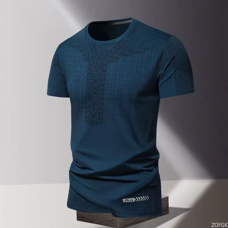 تي شيرت رجالي صيفي سريع الجفاف مطبوع ثلاثي الأبعاد، قميص فضفاض كبير الحجم برقبة دائرية وأكمام قصيرة
