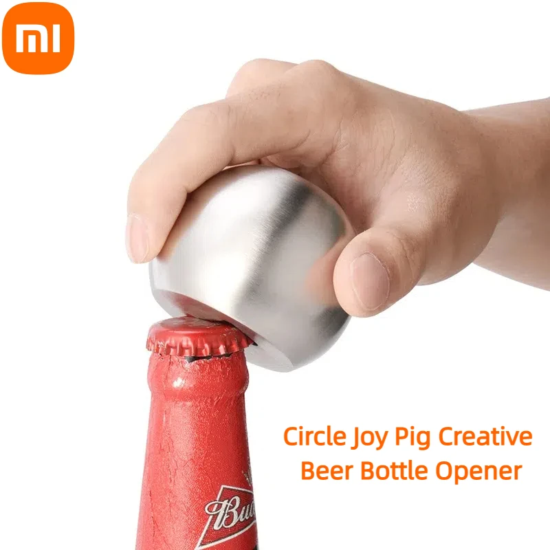 

Xiaomi Circle Joy Smart Round Pig Креативная открывалка для пивных бутылок Серебро Прекрасная форма Легкое открытие и различные функции