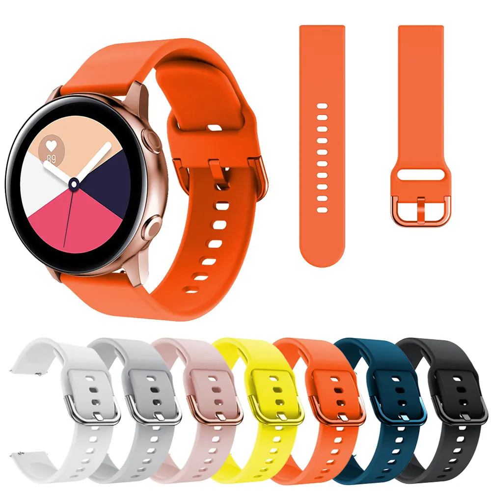 

20mm Silicone WatchBands for Samsung Galaxy Watch Active 2 40/44mm Gear Active2 40mm 44mm Samsung active2 3 42mm Wristband Strap