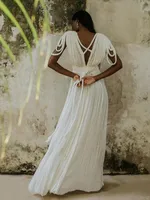 Waist Cinching Solid Women Dresses Off Shoulder V-Neck Female Maxi Dress 2025 Sexy Fashion Slit Beach Pleated Lady Vestidos