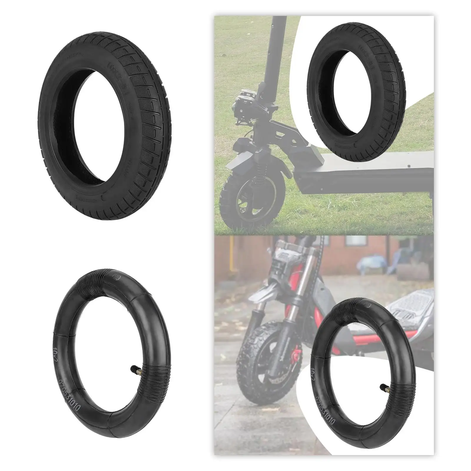 

10-дюймовая шина для электрического скутера для велосипеда, прочная резиновая модификация для тяжелых условий эксплуатации своими руками