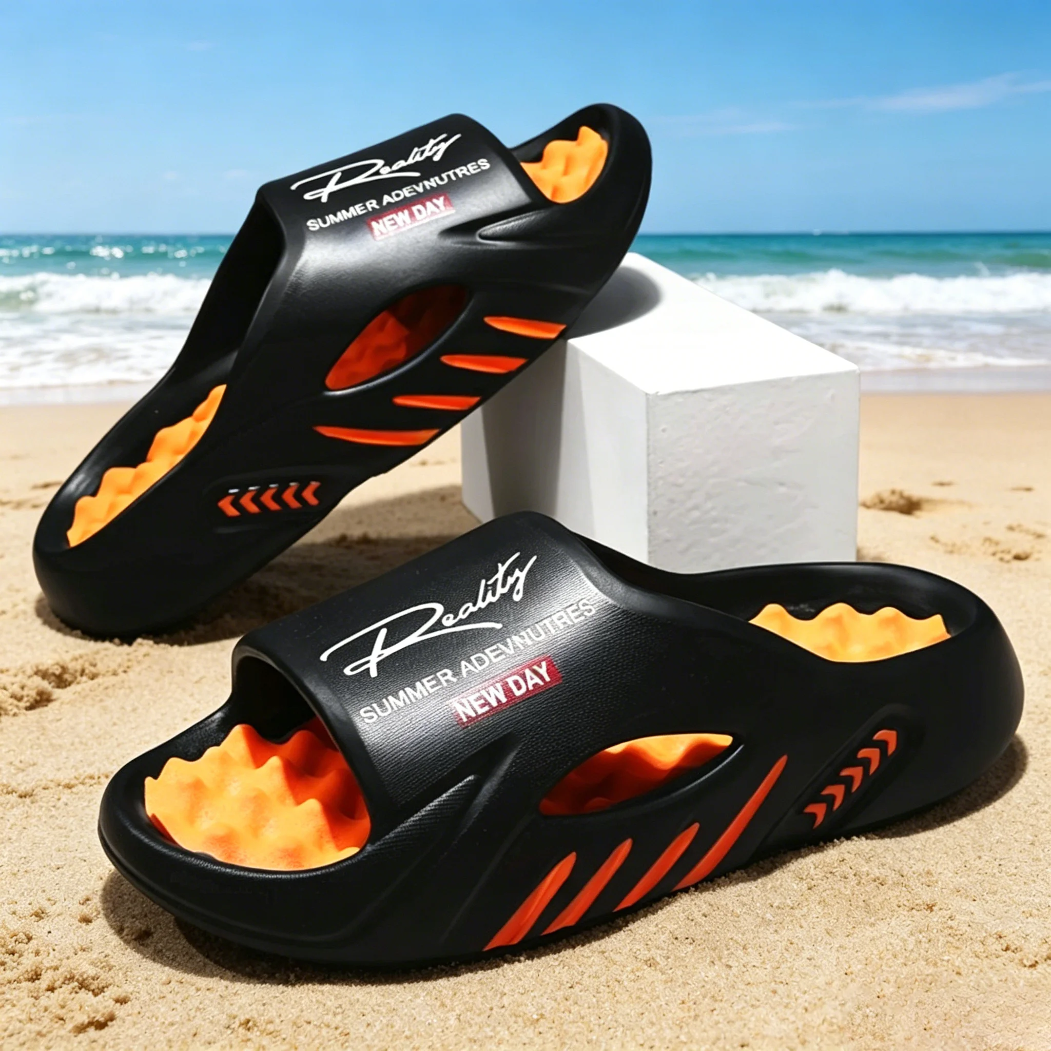 New Men Slippers Shoes Summer Beach Slippers Luxury Brand Outdoor Indoor Eva Soft Flip Flops Male Anti-slip Shoes