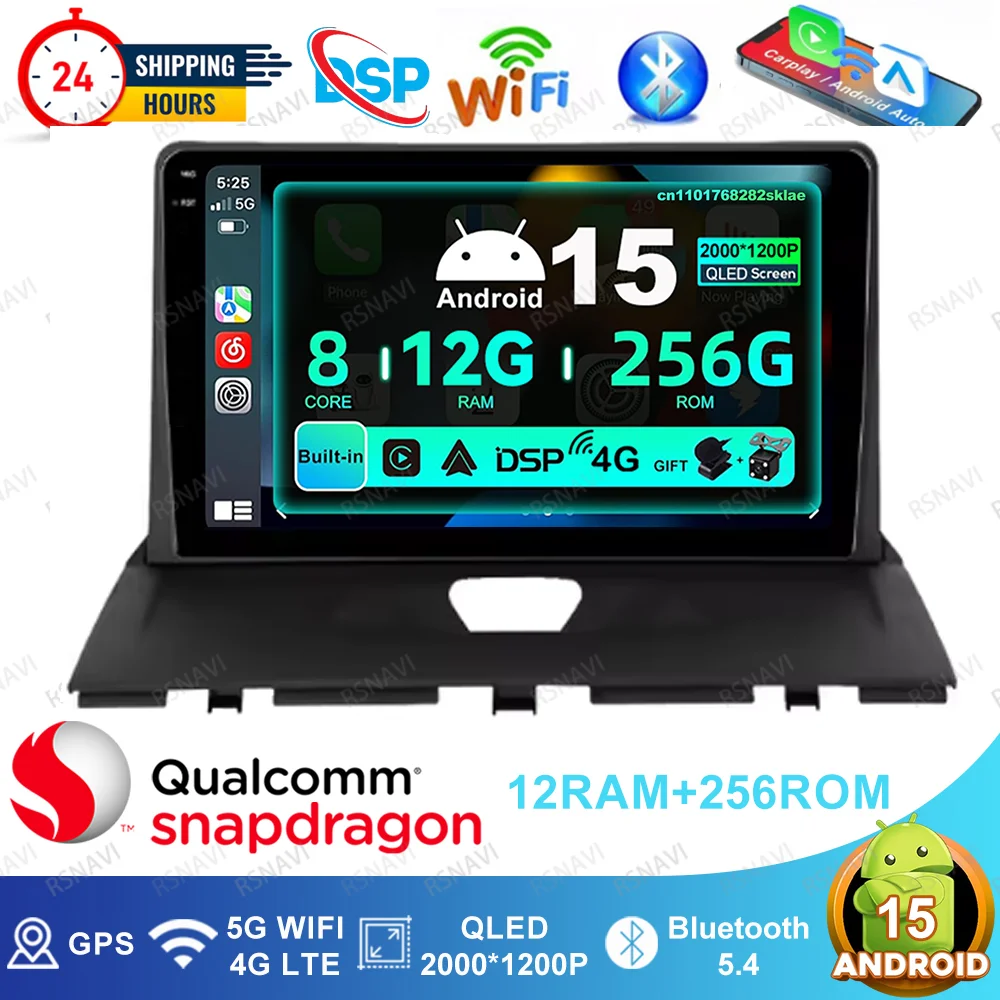 Android 15 Car Radio For Peugeot Expert 2 For Citroen Jumpy For Fiat Scudo For Toyota Proace 2007-2017 IPS 360 Camera RDS QLED