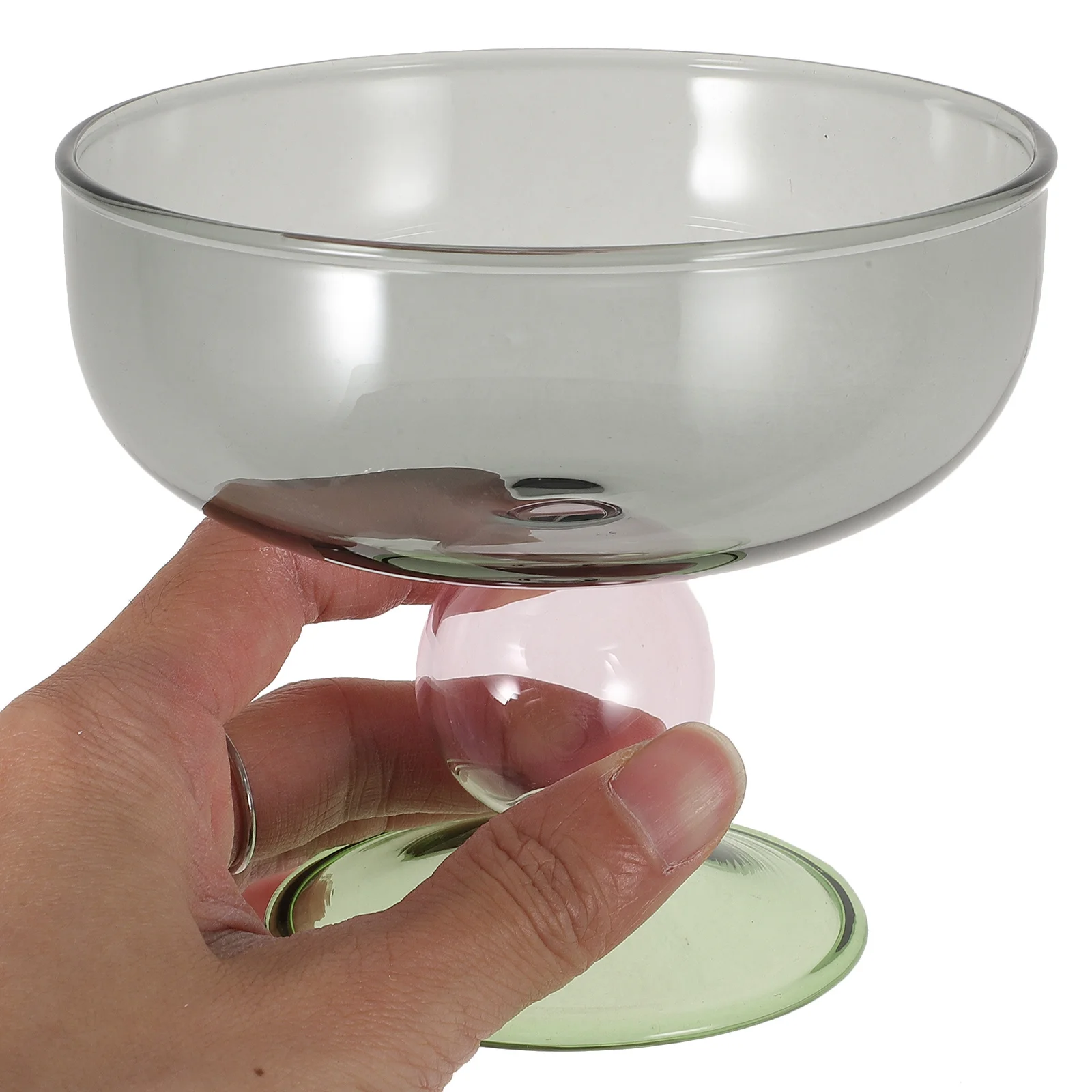

Colorful Glass Dessert Bowl High Base Ice Cream Cup for Yogurt Milk Shake Pudding Fruit Salad Multi-Function Serving Container