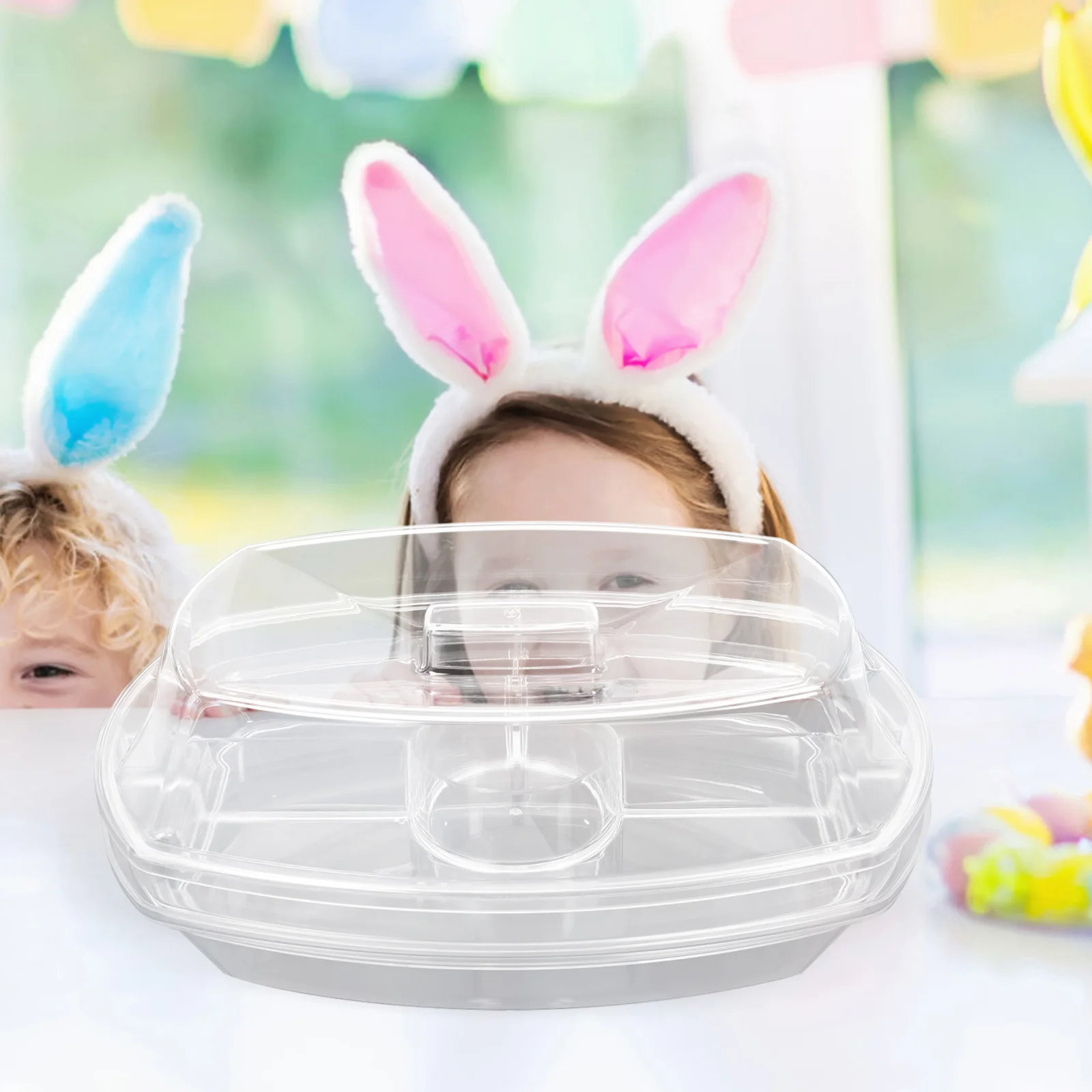 

1Set Ice Chilled Tray Divided Serving Tray Lid Fruit Snack Container Party Fruit Platter Ice Chilled Party Trays