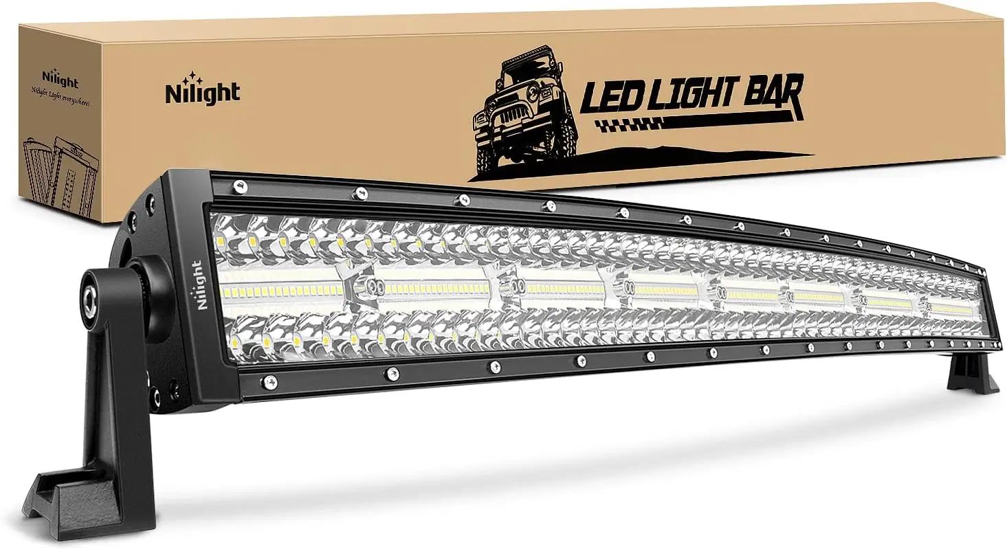 

33 Inch Curved LED Light Bar, 256 Chips, 9860LM, Spot Flood Combo for Trucks SUV UTV ATV Boat
