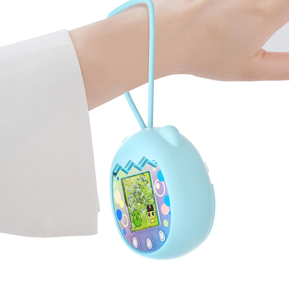 실리콘 전체 보호 커버 만화 동물 모양의 종합 보호 케이스 Tamagotchi Pix 용 끈으로 긁힘 방지
