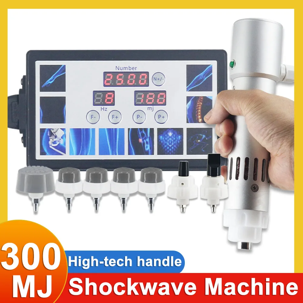 

300MJ Shockwave Therapy Machine With 7 Heads ED Treatment Pain Relief Physiotherapy Shock Wave Muscle Relax Body Massager