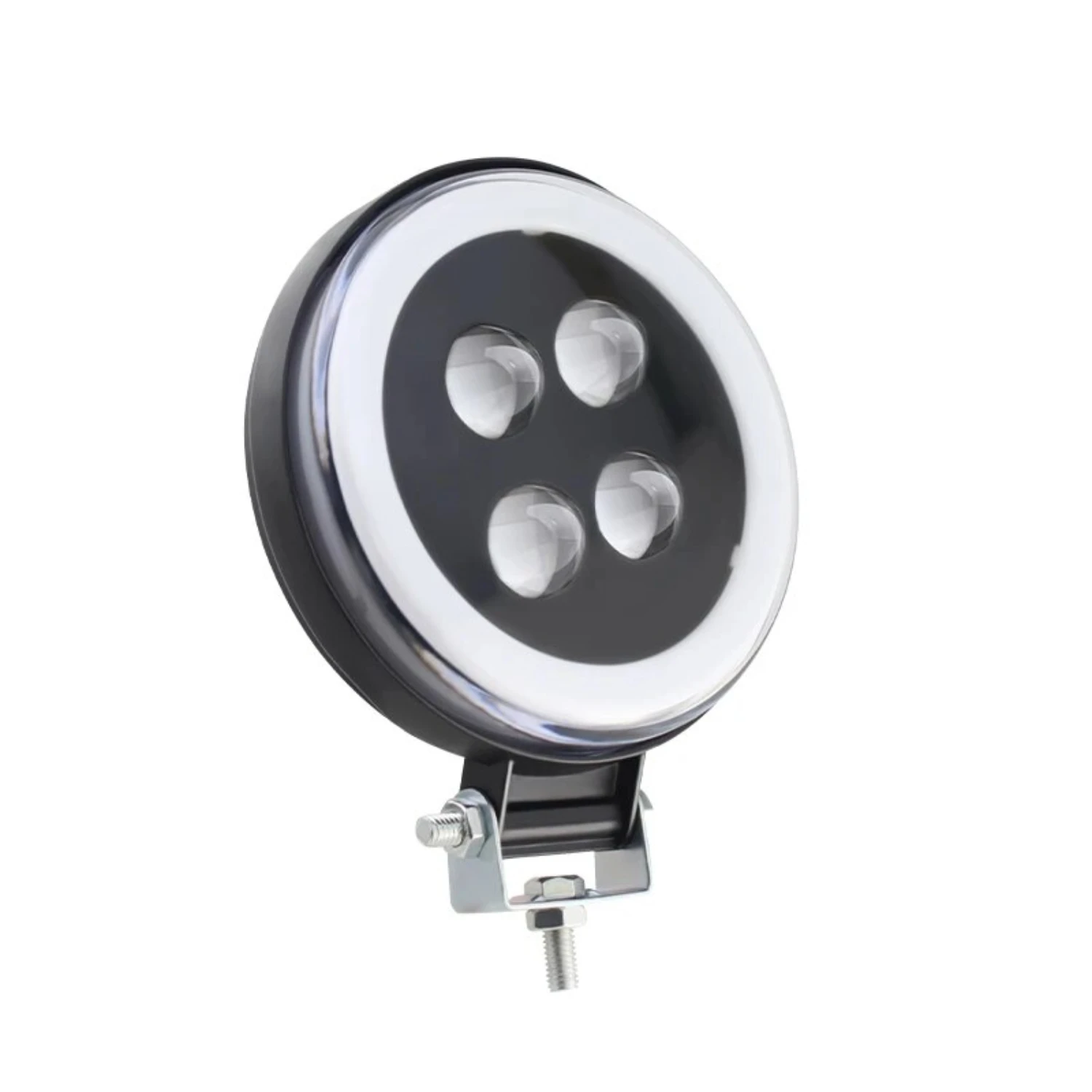 Bright 4 Inch 60W Round Border Angel Eye Motorcycle Tractor Truck SUV ATV Work Light - 12V-24V, 4 Colors Available for Heavy Dut