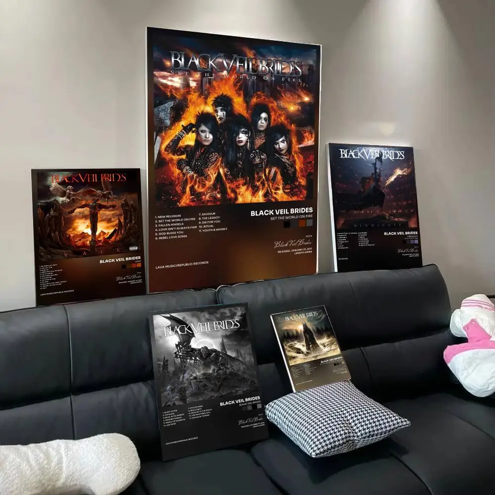 Band B-Black Veil Brides Poster Home Wall Decor Artwork Prints for Living Room Bedroom Apartment Decoration