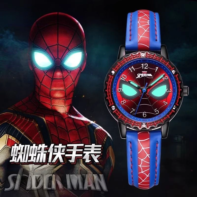

Детские периферийные часы Disney серии «Человек-паук», крутые ночные часы для мальчиков, супер изысканные водонепроницаемые кварцевые часы