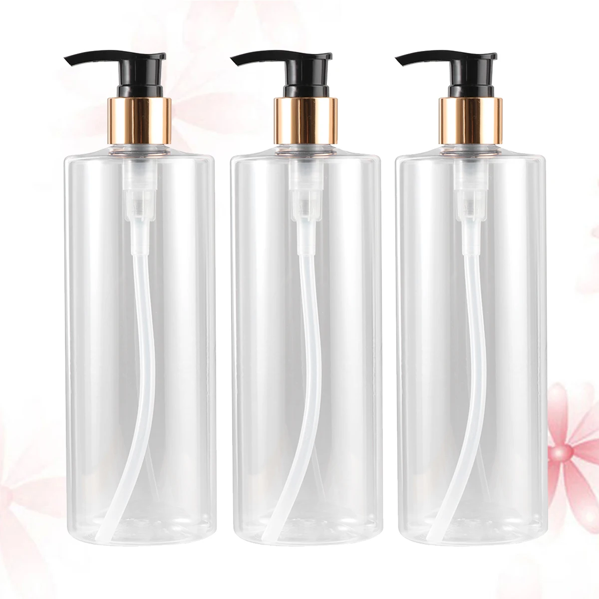 

3pcs 500ml Empty Bottles Pump Dispenser Reusable Shampoo Container Lotion Bottle Toiletries Travel Portable Storage