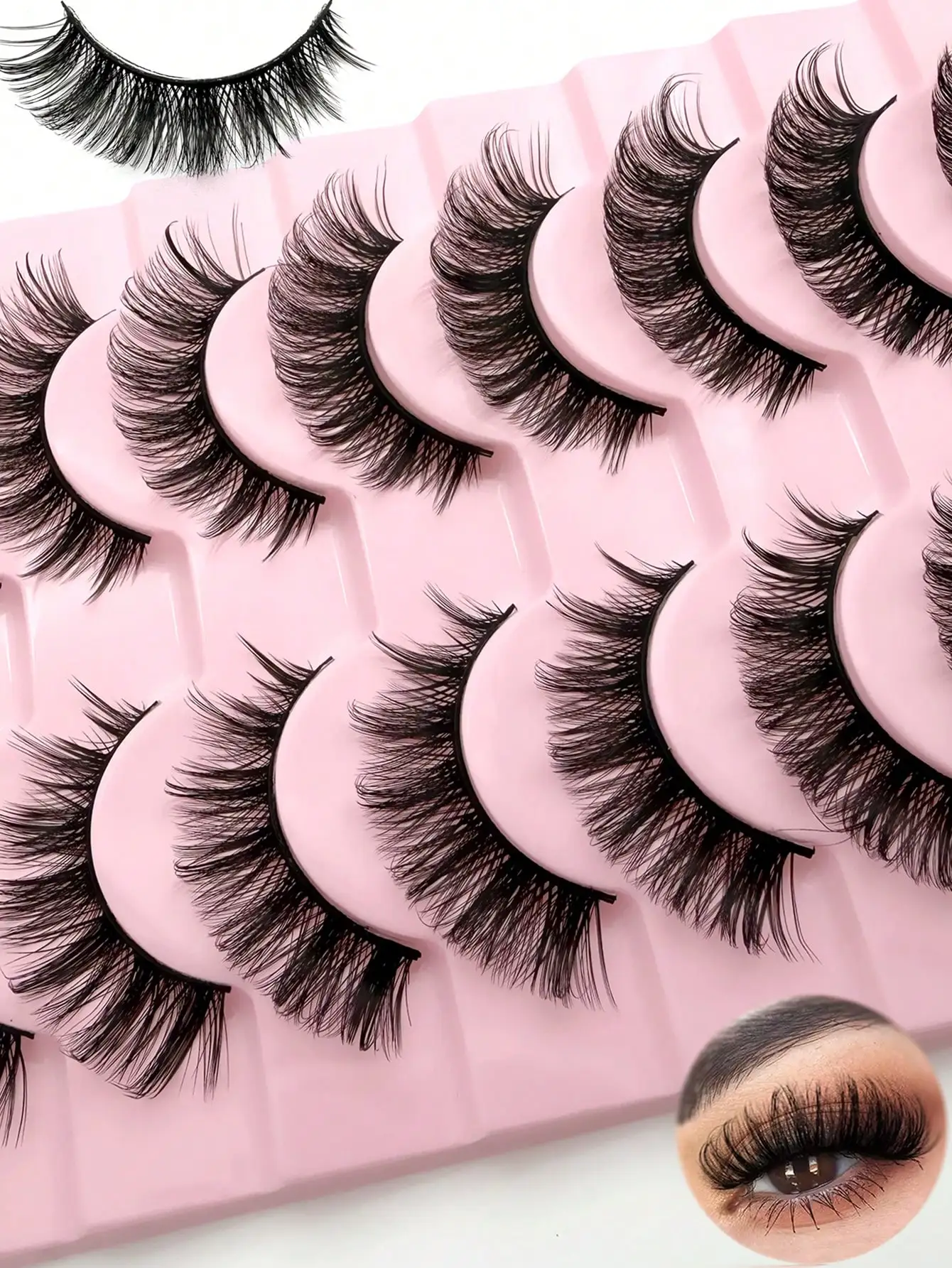 Flauschige, dicke 10 Paar DD Curl russische Wimpern, dramatischer, ungepflegter Stil, Faux-Mink-Wimpern, ein Must-Have für die Schönheit – Detail 1