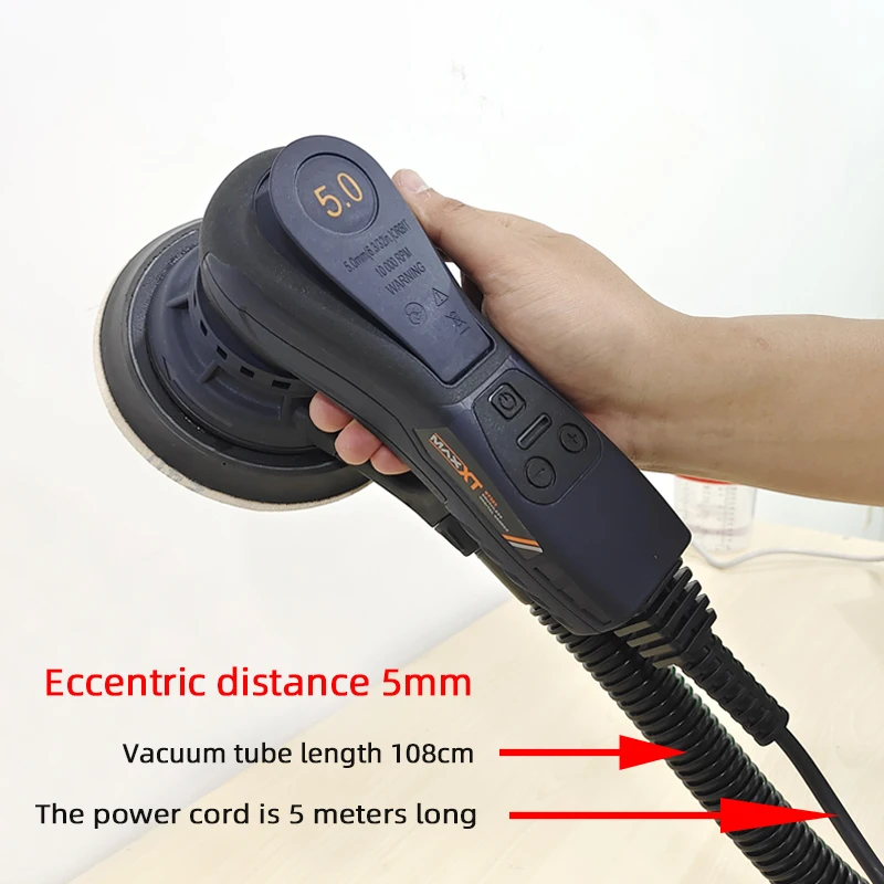 

6 Inch 150mm Electric Sandpaper Machine Without Carbon Brush Round Grinding Head Car Putty Grinding Dust-free Eccentric 5mm