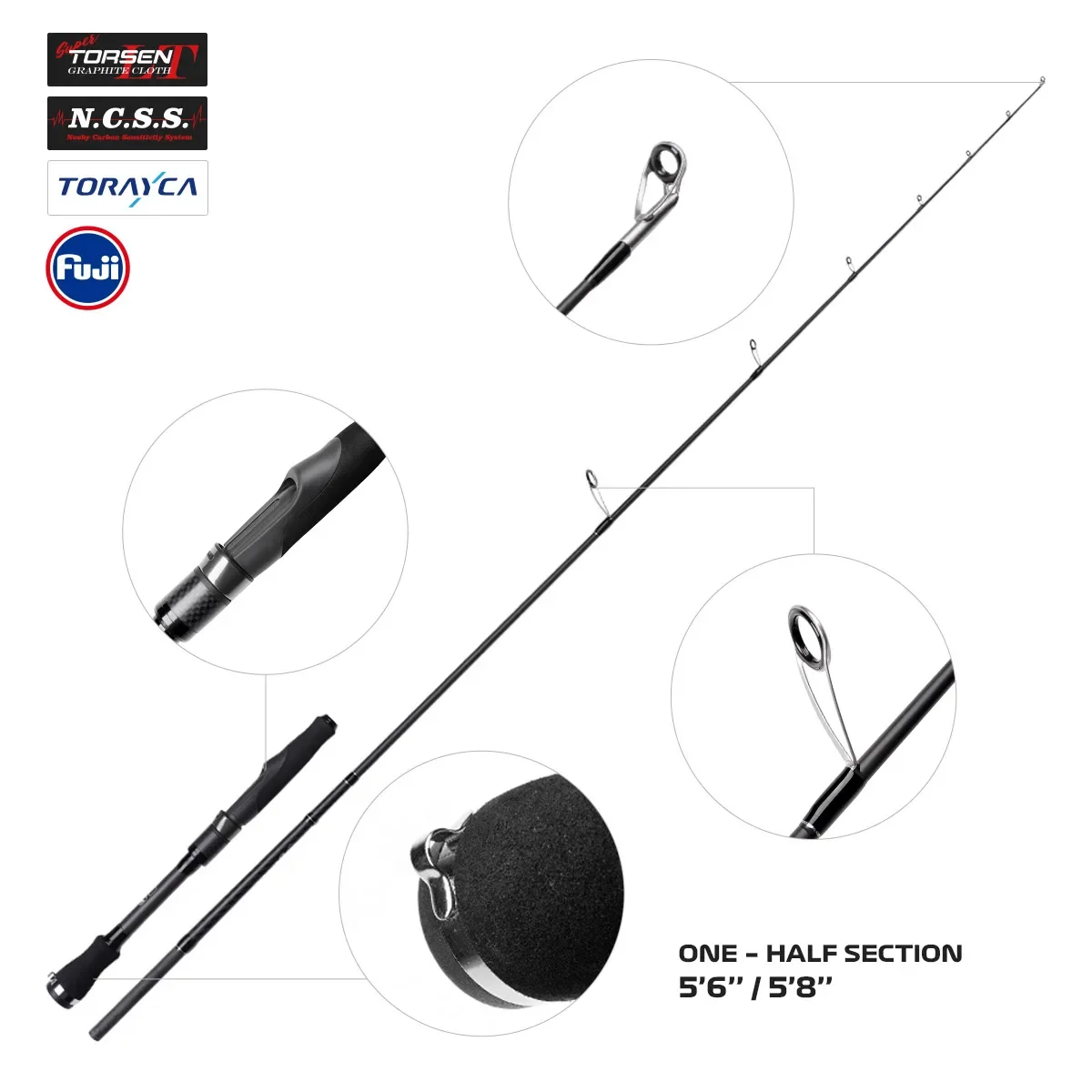 Imagem -06 - Noeby Beast Float Tube Pike Fishing Rod Fuji Toray Boat Casting Spinning Catfish Caiaque Predador 168 m 172 m 175 m