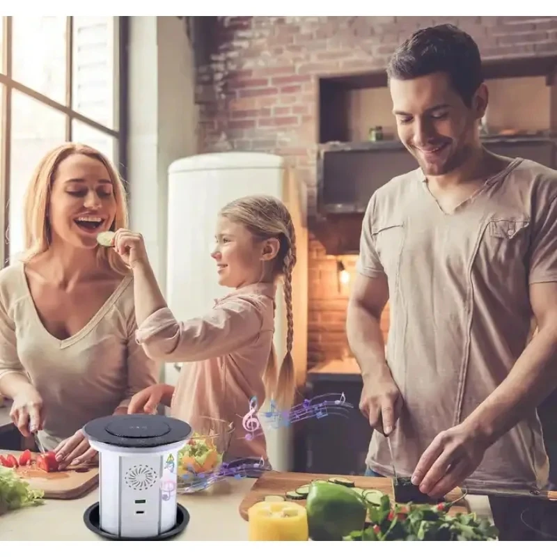 Five-year warranty WIFI Tuya Automatic Lifting Pop-up Table Socket IP65 Waterproof Recessed Outlet Bluetooth Wireless Charger