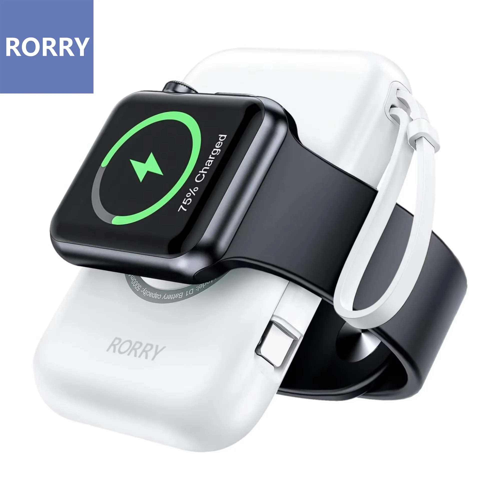 

RORRY 3-in-1 Portable Power Bank, 5000mAh Travel Charger for Apple Watch & iPhone 15/14, Built-in Cable, Wireless Fast Charging