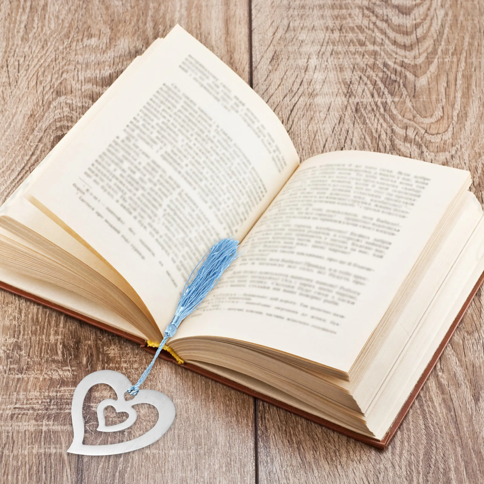 

6Pcs Heart Stainless Steel Bookmarks Decorative Tassel Reading Page-Markers for Students Book Markers Ornament