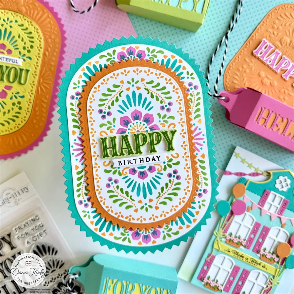 New Pretty Picado Banners Blooms Borders Metal Craft Cutting Dies Sentiment Clear Stamps DIY Scrapbook Paper Decoration Embossed
