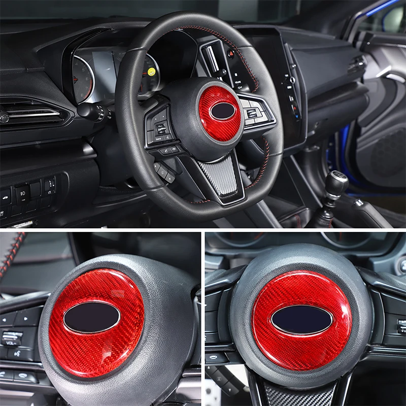 

For Subaru WRX 2022 2023 2024 2025 Steering Wheel Panel Cover Trim Frame Real Carbon Fiber Auto Interior Accessories
