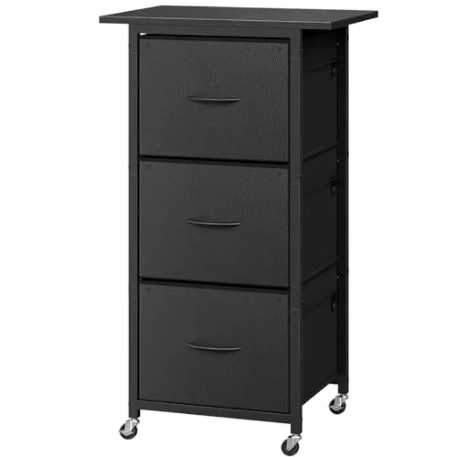 

File Cabinet Vertical Filing Cabinet with Wheels Printer Stand with Non-Woven Fabric Drawer Adjustable Hanging Rods fits A4/Let