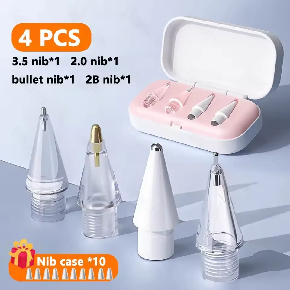 Conjunto de Pontas de Reposição para Apple Pencil (1ª/2ª Geração / Versão USB-C) – Reposição para Caneta Stylus do iPad Pro, Alta Resistência ao Desgaste, Versão Aprimorada