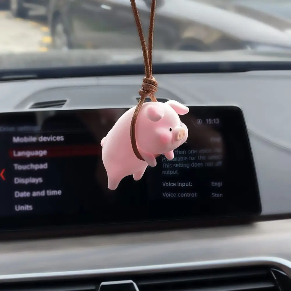 Accesorios, adorno divertido, muñeca de Anime, decoración de coche, cerdo, decoración de coche, colgante de coche, adorno de cerdo rosa, colgante de cerdito de la suerte