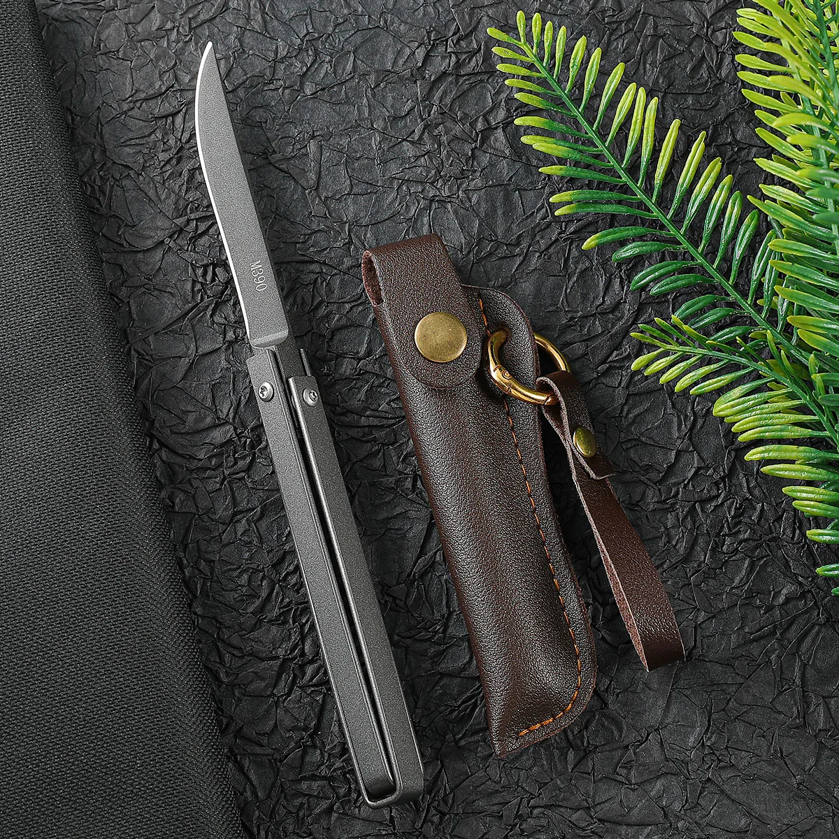 

Rotary Folding Knife Slim Pen Style Knife with Window Breaker M390 Steel Mechanical Cyclone EDC Self Defense Survival Knife