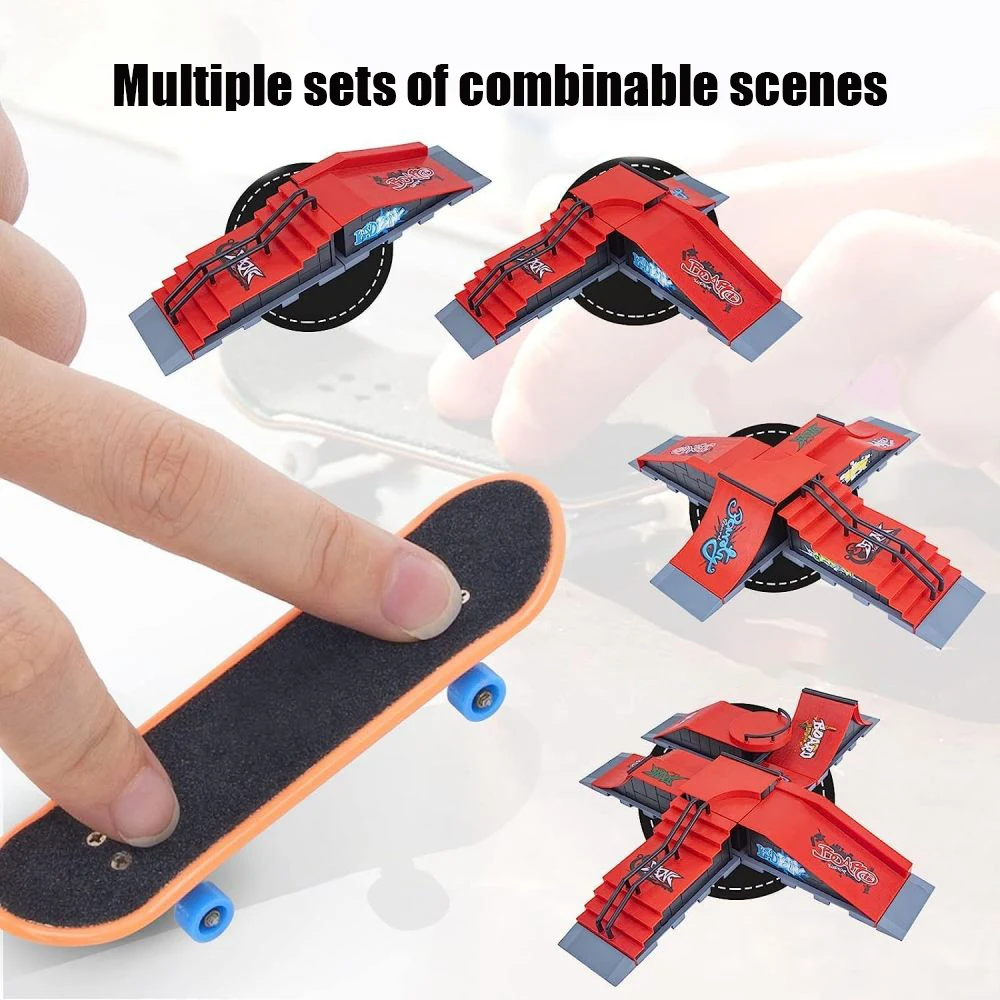 6-in-1 Finger Skateboards DIY Skate Park Rampe Teile für Tech Deck Szene Veranstaltungsort Kombination Set für Kinder Indoor Home Spielzeug