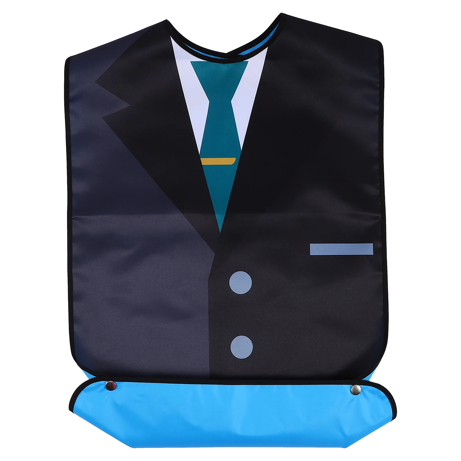 

Suit Design Adult Bib Long Adjustable Clothing Protector Snap Buckle Durable Senior Men Eating Bib Adults Bibs